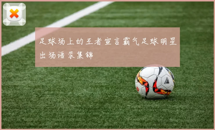 足球场上的王者宣言霸气足球明星出场语录集锦